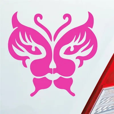Produktbild von Auto Aufkleber Schmetterling Löwe Tribal 10x10 cm Pink Sticker Heckscheibenaufkleber