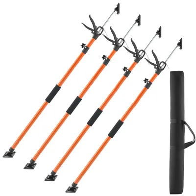 Obrázek produktu pro SucceBuy Jednoramenná podpěra, sada 4 ks, stropní podpěra 116–290 cm, teleskopická podpěra z oceli, montážní podpěra s nosností 70 kg pro montáž skříní, sádrokartonové práce a zajištění nákladu