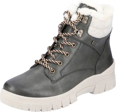 Produktbild von Remonte Schnürstiefel - Grüngrau Glattleder Größe: 41 Normal