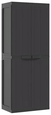 Produktbild von vidaXL Gartenschrank Schwarz 65x37x165 cm PP