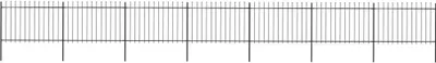 Obrázok produktu pre Záhradný plot s vrchnou časťou z ocele 1248x120 cm čierny