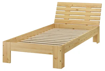 Produktbild von Futon, Einzel Bett 90 x 200 cm Kiefer massiv Bettrahmen Zubehör wählbar V-60.67-09-TinaRollrost inkl.