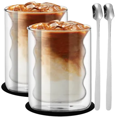 Productafbeelding van Set van 2 dubbelwandige glazen bekers voor koffie, 200 ml