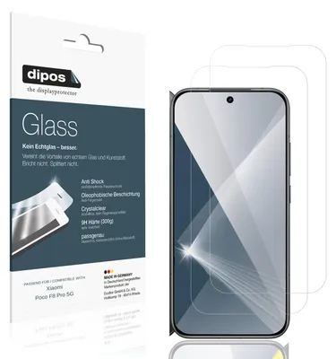 Produktbild von 2x Schutzfolie für Xiaomi Poco F8 Pro 5G - Anti-Shock 9H Folie dipos Glass Kunststoffglas