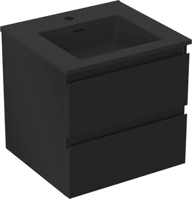 Zdjęcie produktu dla Mexen Orio szafka łazienkowa 50 cm z umywalką Otis, 2 szuflady, czarna mat - 91A10-05047-2-BFF71-W18M71