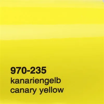 Produktbild von (25€/m²) Oracal 970RA Autofolie 235 Kanariengelb Glanz Folie 152 cm Breite Laufmeterware gegossene Auto Folie selbstklebend