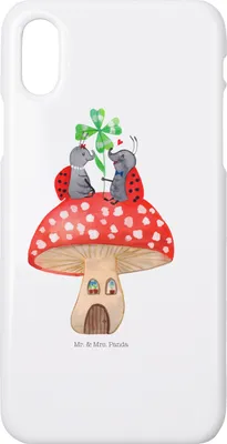 Produktbild von Mr. & Mrs. Panda Iphone 10 Handyhülle Marienkäfer Fliegenpilz - Weiß - Geschenk, Zuhause, Lustige Sprüche, Fleigenpilzhaus, Handy Case, Cover, X, Wohnung, Haus