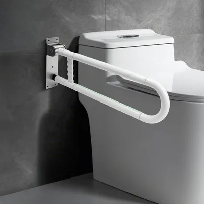 Image de Support mural pour toilettes avec poignée antidérapante