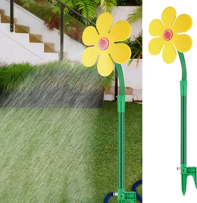 Produktbild von Gartensprinkler Blume gelb H105cm Sprinklerblume Erdspieß Sonnenblume Bewässerung Garten Beet