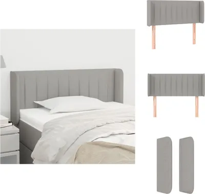 Produktbild von vidaXL Kopfteil mit Ohren Hellgrau 103x16x78/88 cm Stoff -  Kopf- & Fußenden