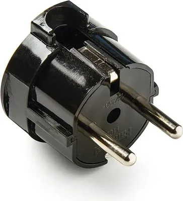 Produktbild von Famatel Einziehbarer 2p+t Ip25-stecker 4.8 Mm 16a 250v Schwarz One Size / EU Plug 220V Schwarz One Size