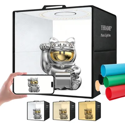 Zdjęcie produktu dla Lightbox do zdjęć produktowych - Namiot do fotografii - 40 x 40 cm - Z 6 tłami