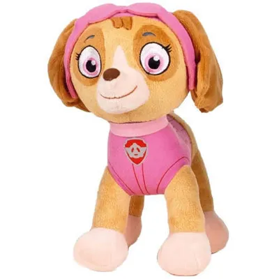 A plush toy of the character Skye from Paw Patrol.