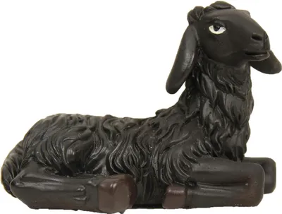 Produktbild von FADEDA Schaf liegend   / Höhe:4 cm / handbemalt / detailgetreue Krippen Figuren - Weihnachten Tisch Dekoration Krippe Zubehör