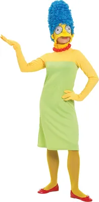 Produktbild von Marge Simpson Damenkostüm Deluxe Lizenzware grün-gelb - L