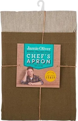 Produktbild von Jamie Oliver Rustic Italian Küchenschürze, Schürze, Kochschürze, Küchentextilien, Baumwolle, Rosmarimo Dunkelgrün, 70 x 80 cm, 556946