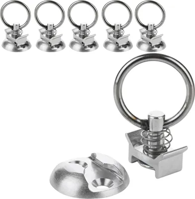Produktbild von Airline Zurrpunkt mit Single Fitting Airlineschiene Einzel Halter Anker Platte 6 Stück