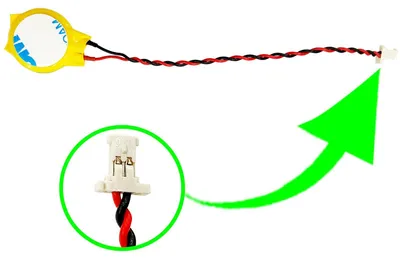 Produktbild von plug cable RTC CMOS Battery CR2025 with Cable and 2-Pin Connector 6,3 x 2,7mm