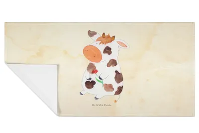 Produktbild von Mr. & Mrs. Panda Flauschtuch Kuh - Vintage - Geschenk, gesichtstuch, Spruch, Kühe, Hof, handtuch baumwolle, Bauernhof, 50x100, Milch, Milchkuh, Frotteehandtuch