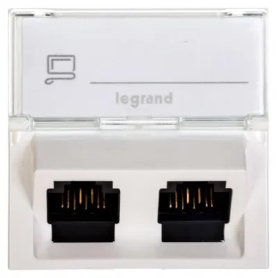 Immagine prodotto di Legrand 076502, RJ-45, 2 moduli, UTP, 5e, bianco, 161 g
