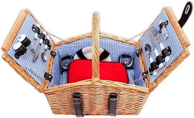 Produktbild von Famanu Picknickkorb für 2 Personen - inklusive Kühltasche und Geschirr