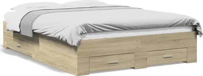 Immagine prodotto di Giroletto con cassetti rovere Sonoma 140x190cm materiale legno