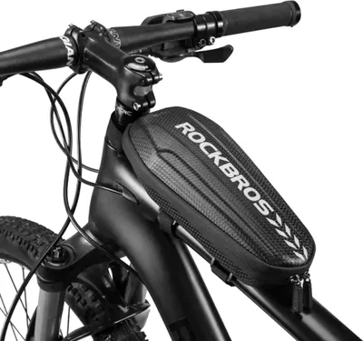 Image de Sacoche vélo Rockbros 3L | Sacoche étanche pour VTT, vélo de course & vélo électrique | Sacoche vélo robuste et rigide noire pour smartphone, outils & accessoires