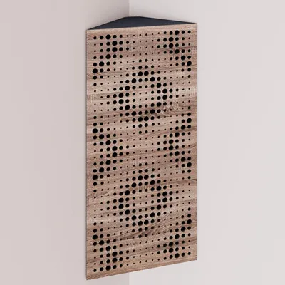 Produktbild von 2er-Pack – Schmale akustische Eck-Bassfalle mit Samtstoff | 50x23x10 cm |Reflexion - Schalldämmung | [REBAT - Sonoma |Schwarz]