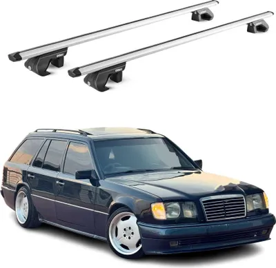 Image de Barres de toit transversales ABE pour Mercedes Classe E SW S124 1985-1995 Gris