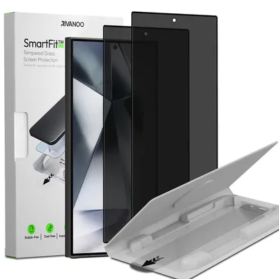 Produktbild von 2-Pack Samsung S24 Ultra Displayschutzfolie Privacy - Gehärtetes Glas | [Automatische Installation] - Blasenfrei