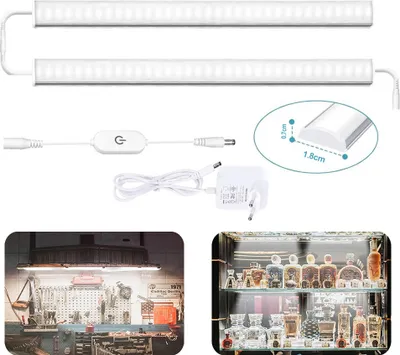 Produktbild von LED Unterbauleuchte Küche 2er-Set Verbindbar, LED Lichtleiste Dimmbar Kaltweiß,Schrankbeleuchtung Memory Funktion 30cm für Küche, Schrank, Regal