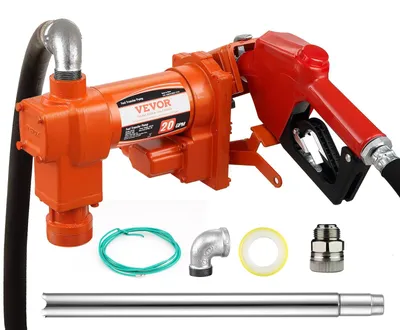 Zdjęcie produktu dla Pompa paliwa VEVOR, 12 V DC, 20 GPM, 1/4 KM, pompa do oleju napędowego z automatyczną dyszą, wężem wylotowym i rurą ssącą do benzyny, oleju napędowego, parafiny, mieszanek etanolu i metanolu oraz biodiesla