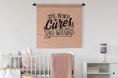 Produktbild von MuchoWow® Wandteppich Wandbehang Sommer - Rosa - Schwarz 90x90 cm Tapisserie Dekoration Wandtuch - Wandaufhänger