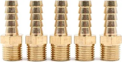 Zdjęcie produktu dla Zielony mosiężny adapter 8 mm na 1/4 cala BSP, zestaw 5 sztuk