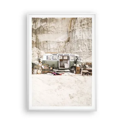 Produktbild von Gerahmtes Poster - Weißer Rahmen - Wohnmobil Boho Möbel - 70x100 cm - Wand Bild - Wanddeko - Wandbilder - Kunstposter - Wandposter - Bilderrahmen - Bilder - Kunstdruck - P2WPA70x100-4542