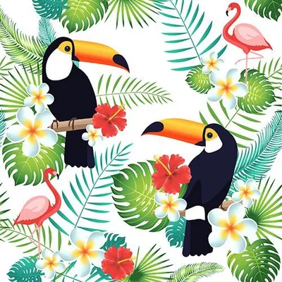 Produktbild von Servietten, 3-lagig 1/4-Falz 40 cm x 40 cm "Toucan"