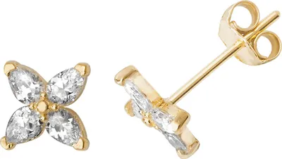 Produktbild von Klassische 9 Karat (375) Gold Damen - Paar Ohrstecker mit Zirkonia - 6mm*6mm; TRS27073