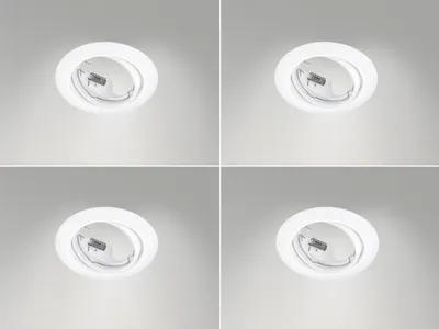 Produktbild von 4 Runde Einbaustrahler Decke schwenkbar Ø 3,8cm Weiß matt GU10 - Deckenleuchten