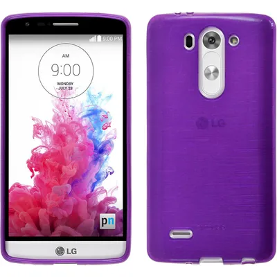 Produktbild von PhoneNatic Case kompatibel mit LG G3 S - lila Silikon Hülle brushed + 2 Schutzfolien