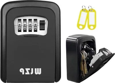 Produktbild von Famanu Schlüsselbox mit 4-stelligem Code - Schlüsselaufbewahrung für Zuhause und Büro