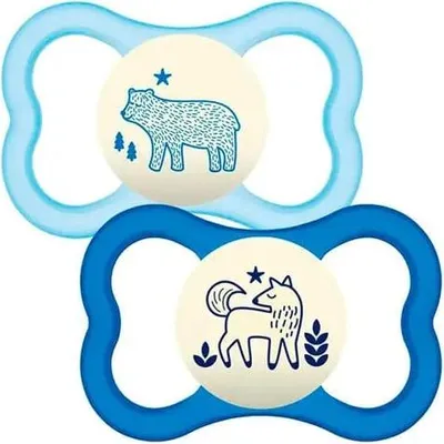 Produktbild von Mam Baby Schnuller Nighttime 6+ Blau Silikon 2u