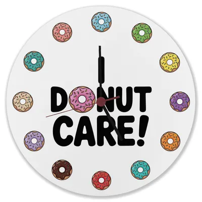 Produktbild von I Donut care! Wanduhr aus MDF mit Donut-Motiv