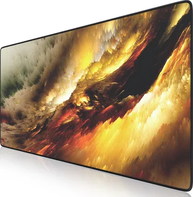 Produktbild von Titanwolf Gaming Mauspad XXL, 900 x 400 x 3 mm, Schreibtischunterlage, abwaschbar, rutschfeste Rückseite, Geschwindigkeit & Präzision, Golden Storm