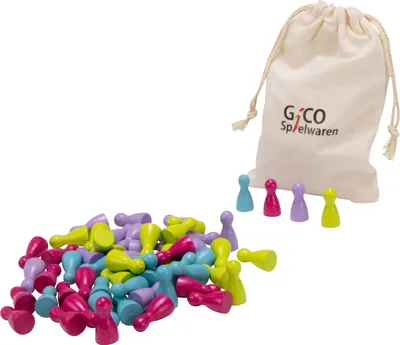 Immagine prodotto di 60 coni Halma 24x12 coni da gioco in legno in quattro colori pastello 2133