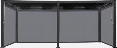 Produktbild von sweeek - Pergola mit Lamellendach Triomphe 3x6m + 4 Markisen 3m - Anthrazit