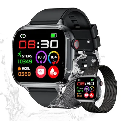 Fur Damen's  und Herren's Telefonfunktion IP68 Wasserdicht Fitness-Tracker Elegante Fitness-Uhr mit ECG, Schlafanalyse und mehr als 20 Sportmodi