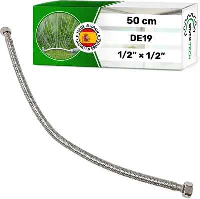 Image de Tuyau flexible en acier inoxydable, longueur 50 cm, diamètre 19 mm, pour raccordements d'eau