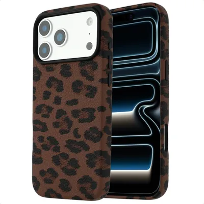 Productafbeelding van Selencia Sabi Backcover Panterprint met MagSafe voor de Apple iPhone 18 Pro Max / 17 Pro Max - Mocha Brown