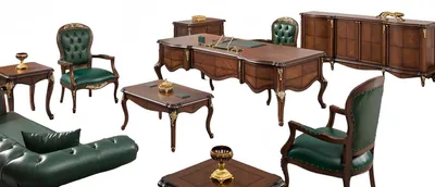 Productafbeelding van Sofa Set Arbeitszimmer Couchtisch Sideboard Premium Chefsessel 10tlg