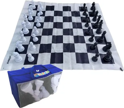 Produktbild von XXL Schach - Riesiges Strategiespiel mit 30 cm Figuren für drinnen und draußen, 158x158 cm Spielfeld